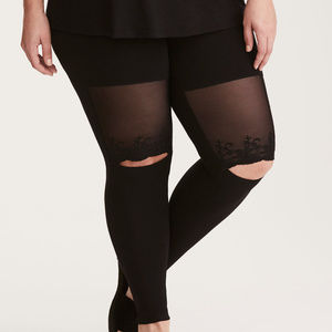 lace knee leggings